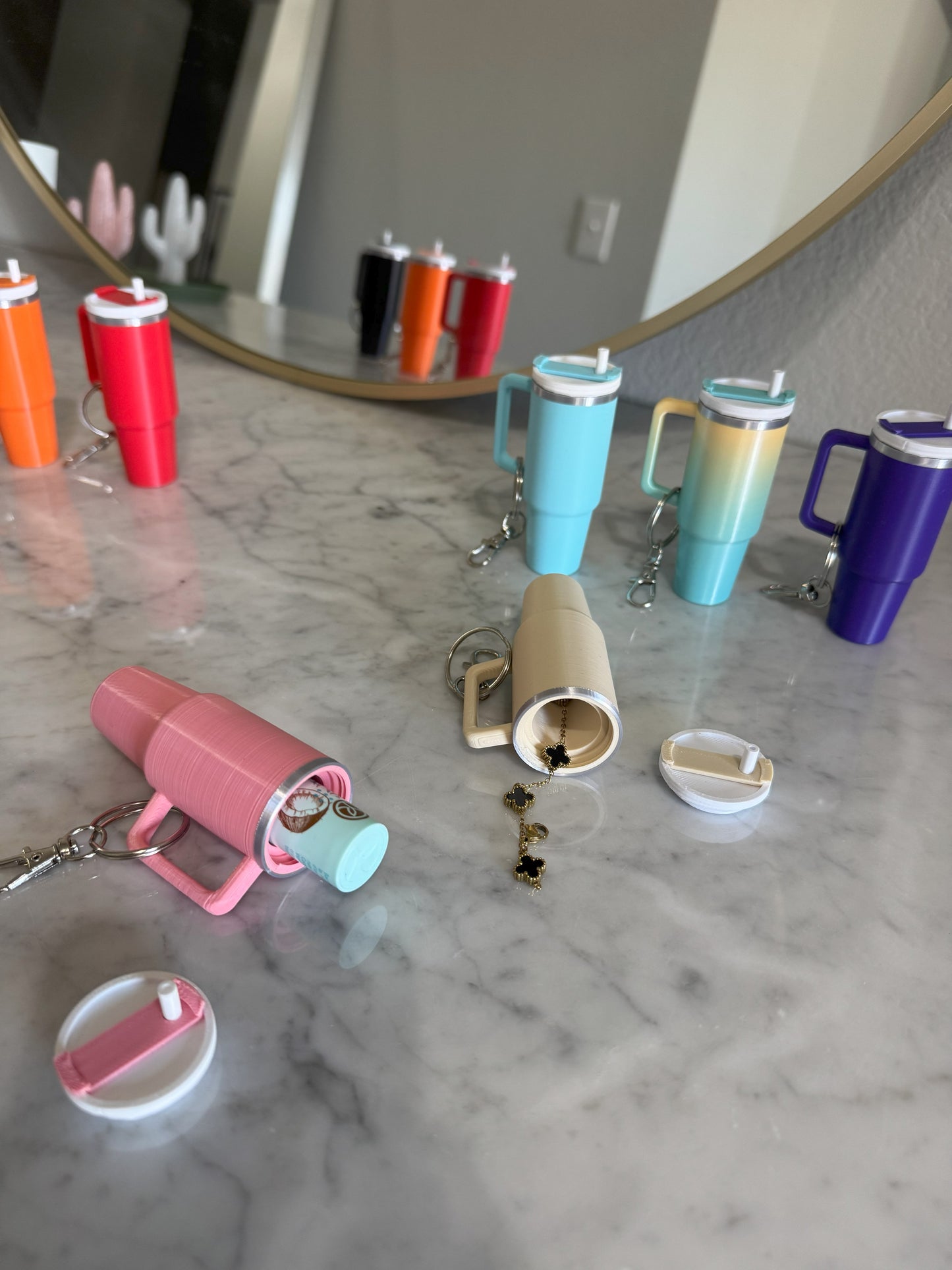 Mini Tumbler Chapstick keychain